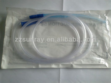 Yankauer handle with connecting tube
