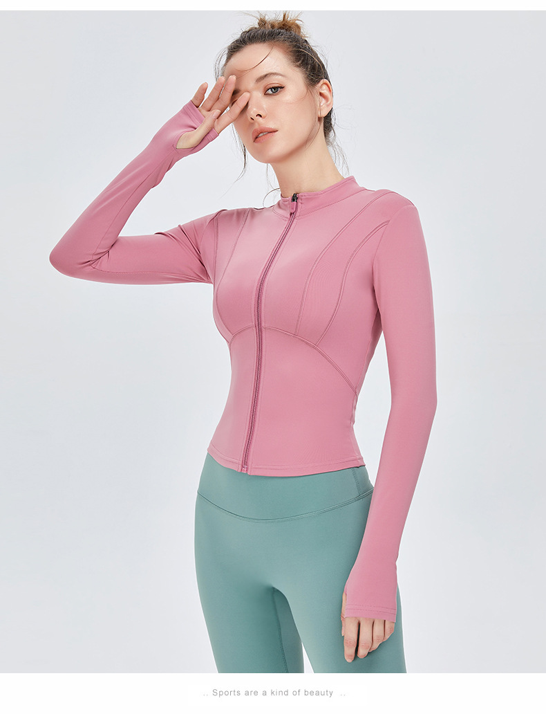 women zipper yoga jacket (6)