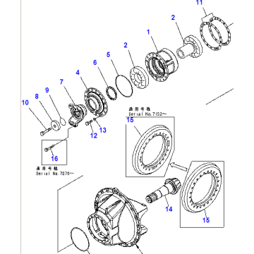 HD465-7 Pignon et engrenage assy 561-22-71202 Komatsu camion benne