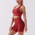 Conjunto feminino de treino de ioga Conjunto de motociclista de fitness