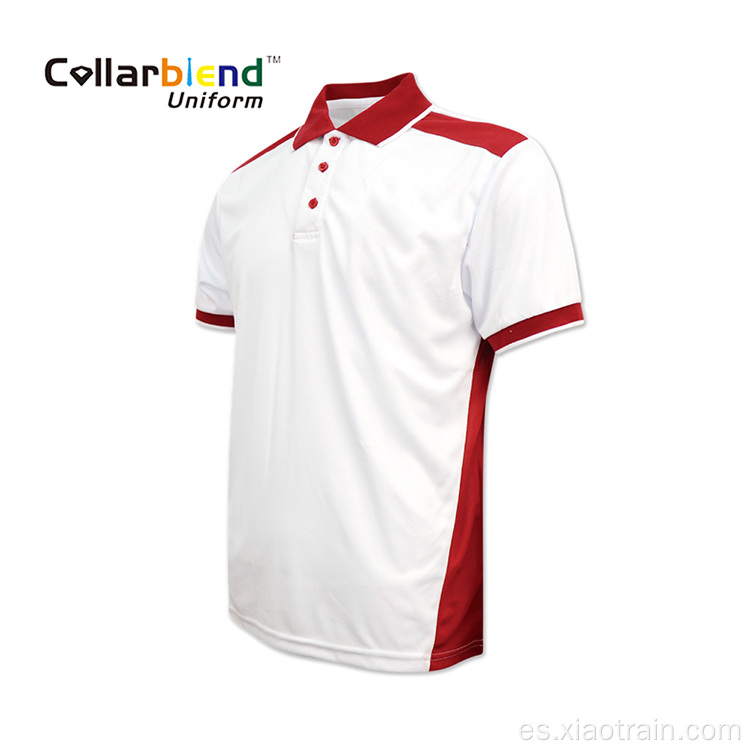 Polo rojo blanco cómodo manga corta