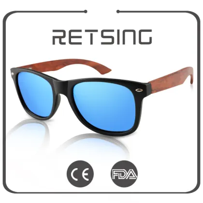 Revo mirror high quality handmade bamboo sun glasses
