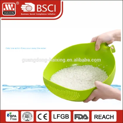 Home Kitchen plastic fruit strainer rice colander cooking sieve with handle