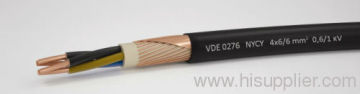 Conductor de cobre Xlpe aislados Pvc envoltura Nycy Cable concéntrico