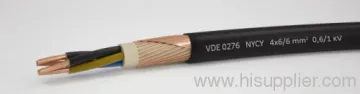 Copper Conductor Xlpe Insulated Pvc Sheath Nycy Concentric Cable 