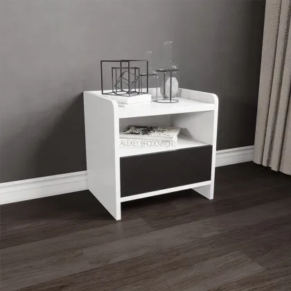 Modern Wooden Grey Bedside Table Nightstand" could be simplified to "Modern Grey Wooden Nightstand" for a search engine title. However, if we need to keep it close to the original, "Modern Wooden Grey Bedside Table Nightstand" itself works well as a clear
