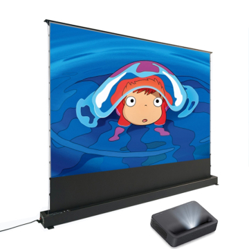 4K Ultra Short Throw Projector Screen with Special Coating - S Pro Electric Tension Floor Ambient Light Rejecting Screen