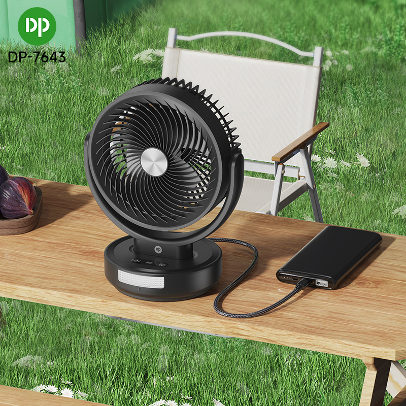 5.5 Inch Rechargeable Table Fan with LED Light and Remote Control