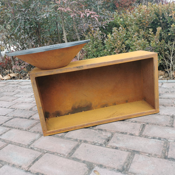 Vuurplaats met bbq grill corten stalen barbecue