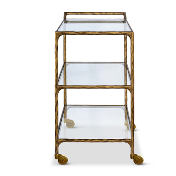 Mrs. Woods' Durable Glass and Forged Iron Kitchen Restaurant Furniture: Hot Selling Food Cart with Mobile Option