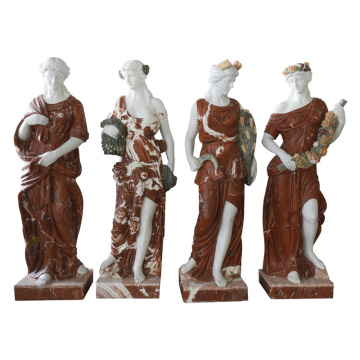 Hand Carved Marble Maidens Red and White Classic