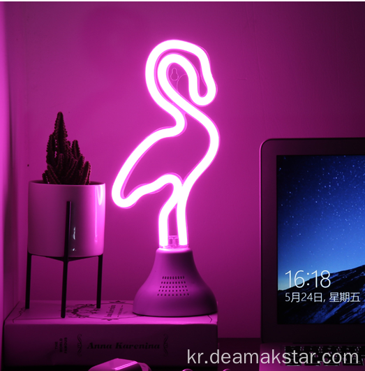 USB 전원 Bluetooth 스피커 Neon Sign Light