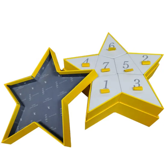 Christmas theme Yellow star shape paper drawer box