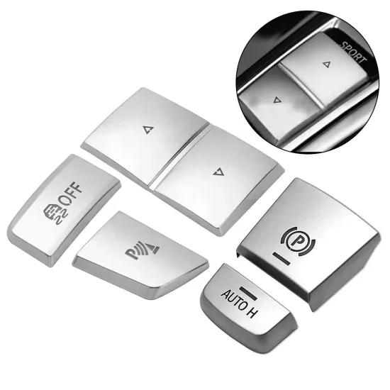 ABS Chrome Button Stickers for BMW 5, 6, 7 Series & X3, X4, X5, X6 (F10, F07, F11, F13, F01, F02, F06, F12)
