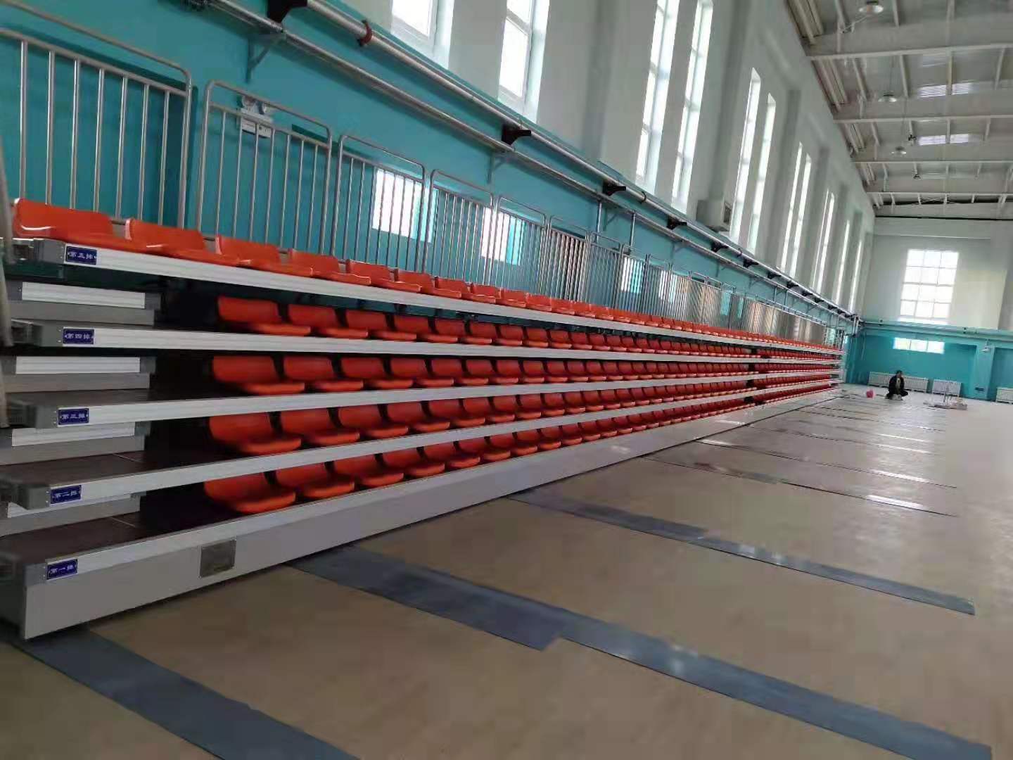 Front Mounted Folded Telescopic Bleachers Stadium Seat Chair