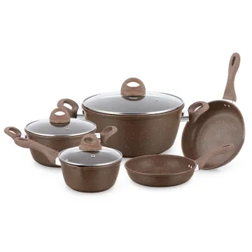 8-Piece Carbon Steel Non-Stick Cookware Set - Cast Iron Casserole Pans & Fry Pans