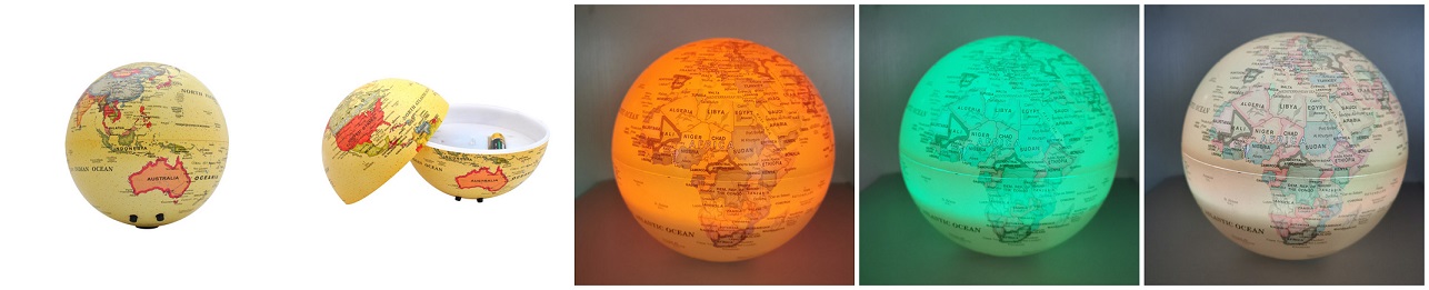 spinning globe with led lighting