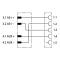 As-Interface Женский пассивный дистрибьютор 4pin