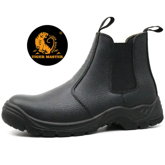 Black steel toe safety shoes without lace