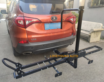 Universal Motorbike Cargo Rack: Fat Bike Holder with Heavy Duty Car Rear Carrier and Wheel Chock