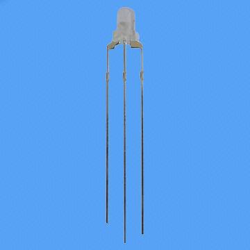 3mm Round Bi-color LED, Hi-Eff Red 625nm and Yellow Green 570nm Wavelength , 50 Degrees