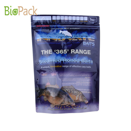 Bolsa de embalaje de alimentos para mascotas con refuerzo lateral superior compostable 5 ~ 10 kg en material PLA