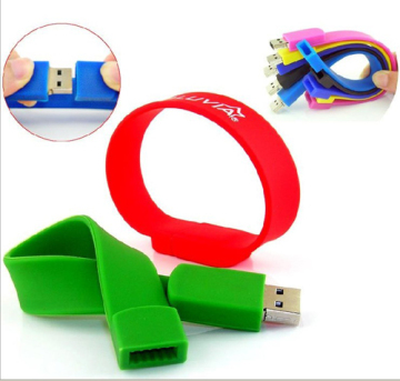Fashion environmental silicone rubber bracelet usb