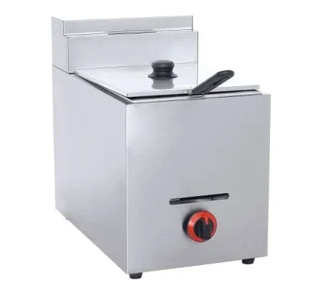 Snack Equipment Tabletop 8L Single Tank Gas Deep Fryer with CE Certificate