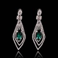 Green Crystal Charm Rhinestone Cubic Zirconia Earrings