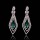 Green Crystal Charm Rhinestone Cubic Zirconia Earrings