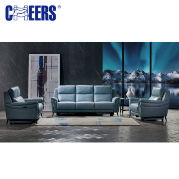 MANWAH CHEERS Electric 3-2-1 Seat Genuine Leather Reclining Sofa Set with USB Port for Living Room: Comfort and Convenience Combined