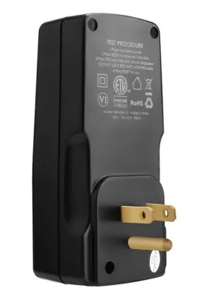 USA standard 16A Residual Current Device Earth Leakage Protection RCD plug socket