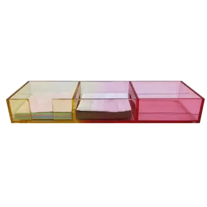 Choice Fun Clear Acrylic Drawer Storage Box with Post-It Note Clip