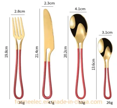 Silverware Restaurant Knife and Fork Hotel Dinnerware Set 4 Pieces Tableware Soup Spoon Knife Fork