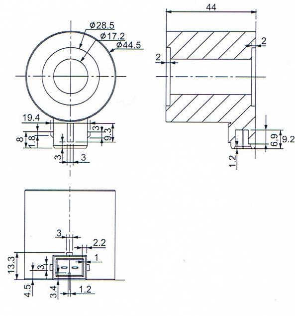 Dimension of BB17244002 Solenoid Coil: