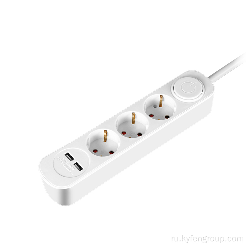 5-Outlet Power Strip Germany Type с USB