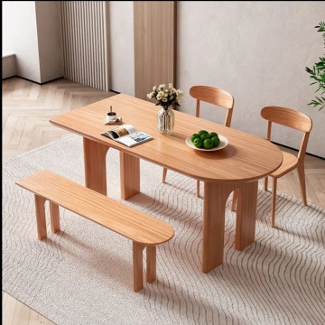 Muebles de madera sólida para apartamentos pequeños: escritorio, silla y mesa de comedor