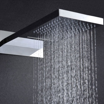 China-Style Design: Wall-Mounted Stainless Steel Shower Head with Waterfall & Rainfall Nozzles