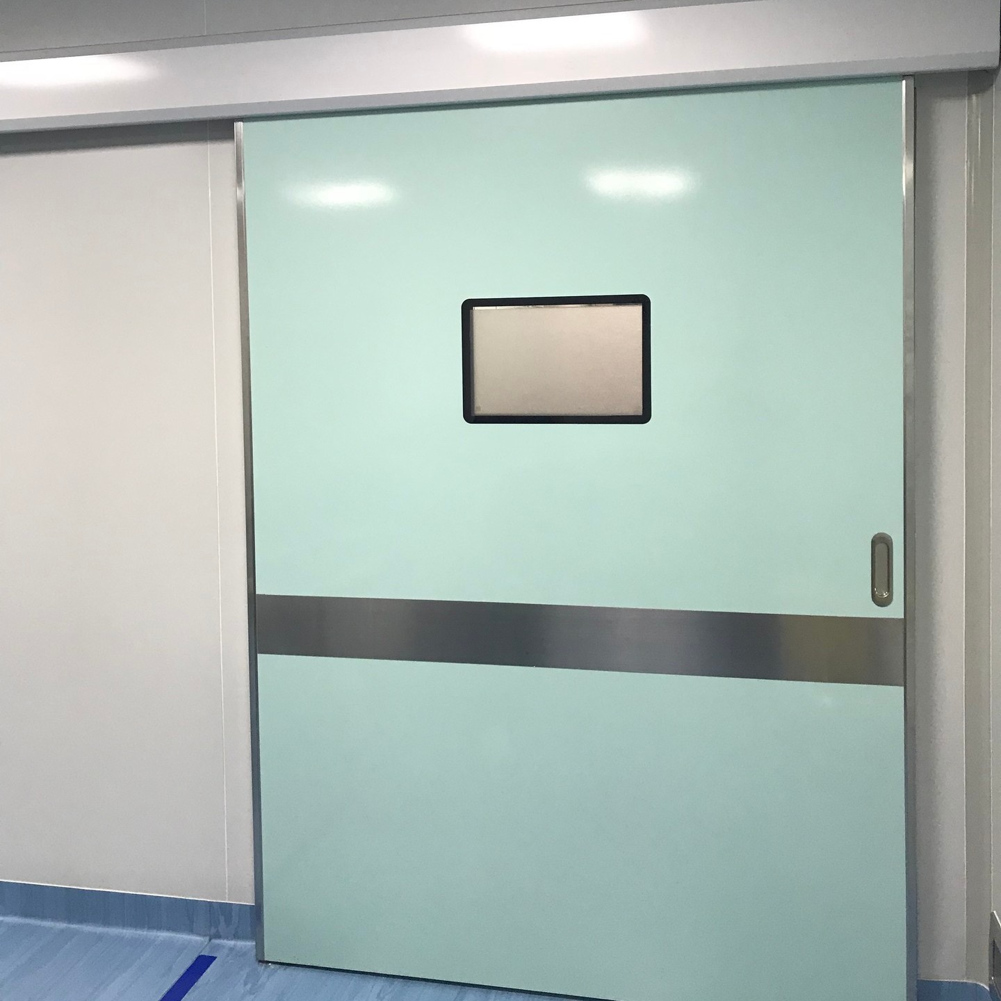 Laboratory steel airtight electrical sliding single door