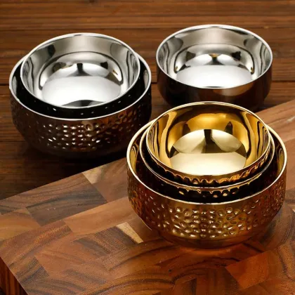 Korean Style Double Layer Insulated Salad Bowl - Anti-Hot Soup Bowl for Children