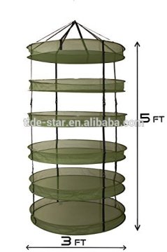 Hydroponic Plant Drying Rack with Clips 6 Tiers