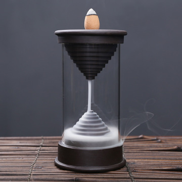 Purple Sand Backflow Incense Burner with Hourglass Design