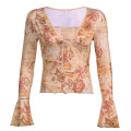 Ladies vintage finta top a due pezzi