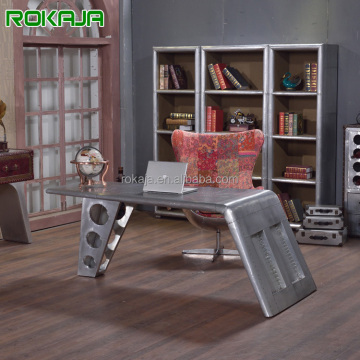 Vintage Industrial Aluminum Rivet Office Desk