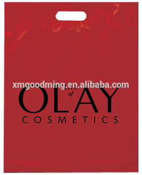 Hot selling die cut handle bags plastic packaging bag