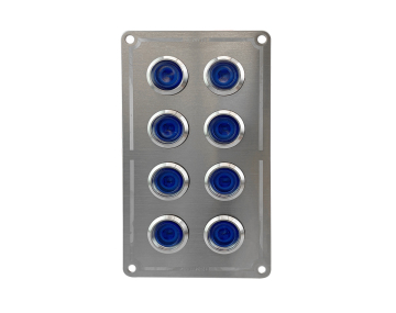Paneles de interruptor de acero inoxidable con interruptores de encendido/apagado de LED azul