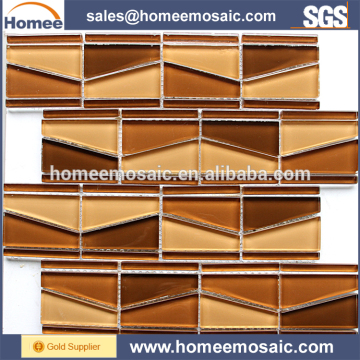 Irregular Shape Tan Color Glass Mosaic for Kitchen Backsplash