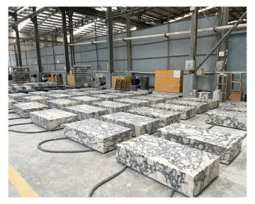 100% Natural Stone Polished Calacatta Viola Marble Plinth Cube Table for Sale