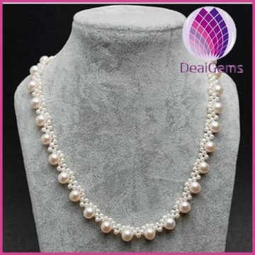2015 new design natural freshwater 3-7mm pearls necklace