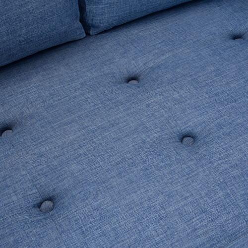 Estilo italiano OEM 2 lugares azul Tufted tecido sofá estofado conjunto mobiliário moderno sofá